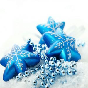 Adornos Navideños de Copo de Nieve Azul