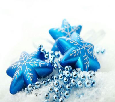 Adornos Navideños de Copo de Nieve Azul