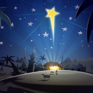 Escena de Natividad con Estrella