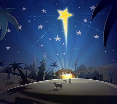 Escena de Natividad con Estrella