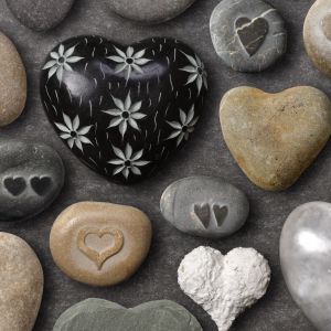 Piedras en forma de corazón