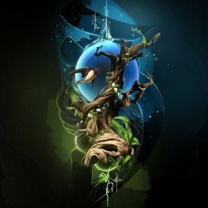 Arte de Árbol y Planeta Fantástico