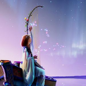 Escena de fantasía con auroras