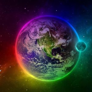 Tierra Colorida en el Espacio