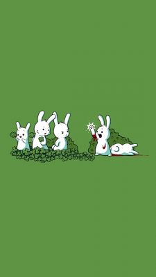 Conejitos Lindos en Verde