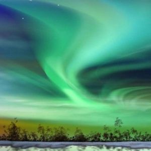 Paisaje de la Aurora Boreal