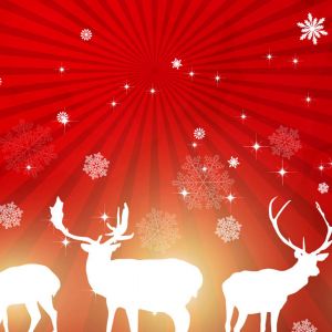 Fondo de renos navideños