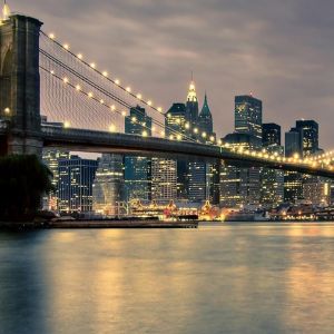 Puente de Brooklyn al Anochecer