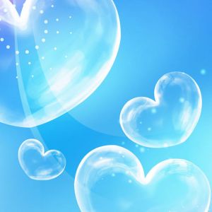 Burbujas de Corazón Azules