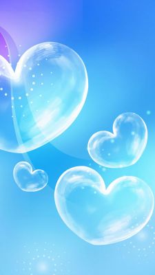 Burbujas de Corazón Azules
