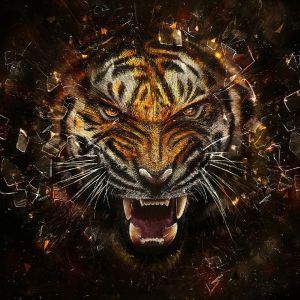 Tigre Feroz Rugiendo
