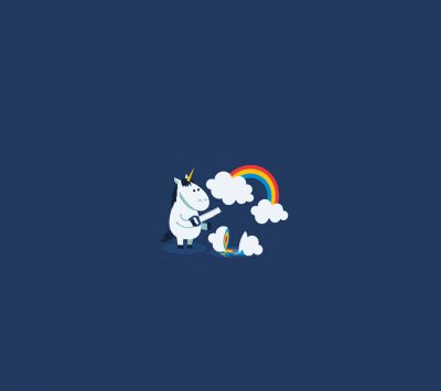 Unicornio Pintando un Arcoíris