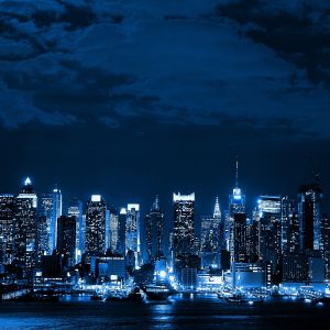 Cielo Nocturno Azul de la Ciudad