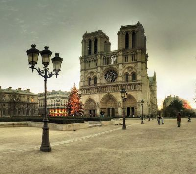 Catedral de Notre Dame en Navidad