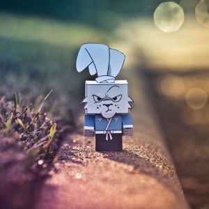 Personaje de Conejo de Papel Adorable