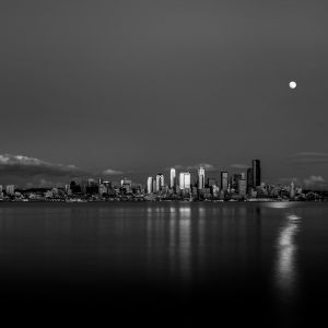 Horizonte de la ciudad de noche