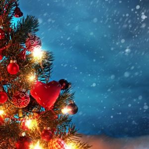 Árbol de Navidad con nieve