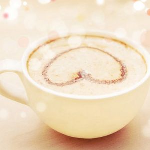 Arte de café en forma de corazón