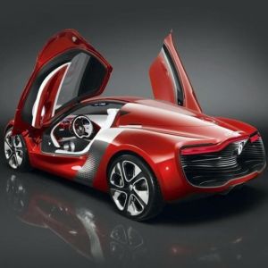 Diseño de Coche Futurista Rojo