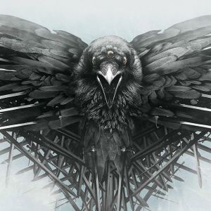Arte del Cuervo Negro Majestuoso