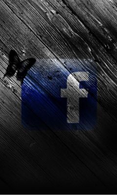 Logo de Facebook en Madera