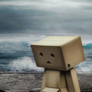 Danbo en un Paisaje Tormentoso