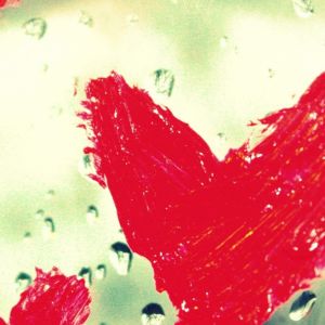 Corazones Rojos en Cristal Lluvioso