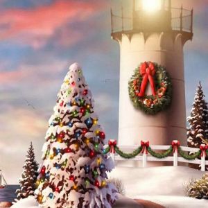 Faro y Árbol de Navidad