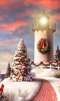 Faro y Árbol de Navidad