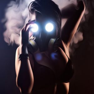 Chica Misteriosa con Máscara de Gas
