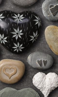 Piedras en forma de corazón