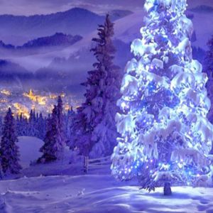 Árbol de Navidad en un Paisaje Invernal
