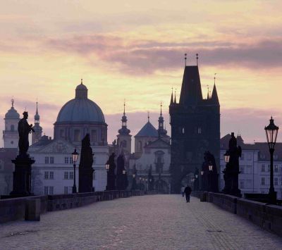 Puente de Carlos de Praga al Atardecer