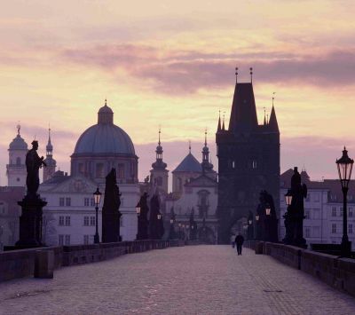 Puente Carlos de Praga al Atardecer