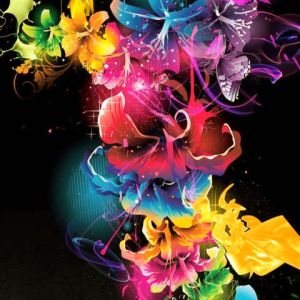 Diseño Floral Abstracto Vibrante