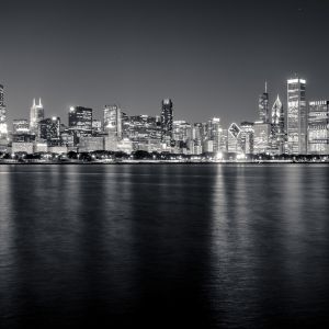 Horizonte de Chicago de Noche