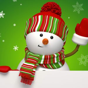 Muñeco de Nieve Alegre con Bufanda