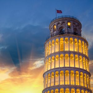 Torre Inclinada de Pisa al Atardecer