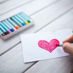 Dibujo de corazón con pasteles