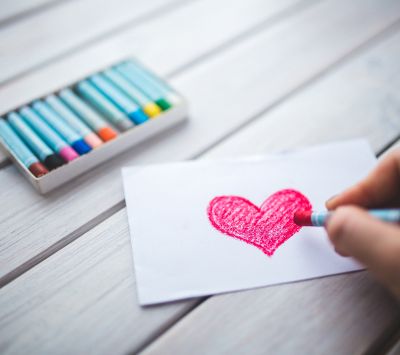 Dibujo de corazón con pasteles
