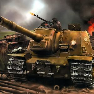 Escena de Batalla con Tanque Militar