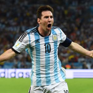 Lionel Messi Celebrando un Gol