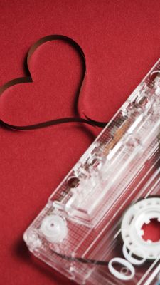 Cinta de casete en forma de corazón