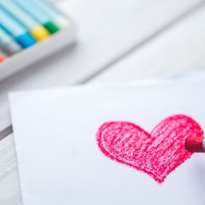 Dibujo de corazón con pasteles