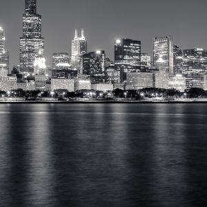Horizonte de Chicago de Noche
