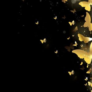 Mariposas Doradas sobre Negro