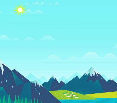 Paisaje Montañoso con Sol