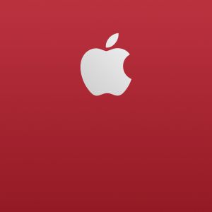 Logo de Apple en Fondo Rojo