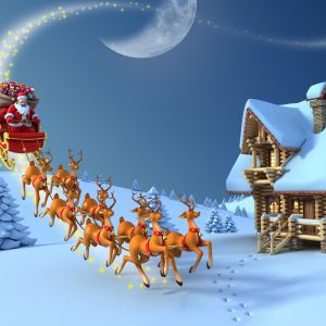 Santa Claus en trineo