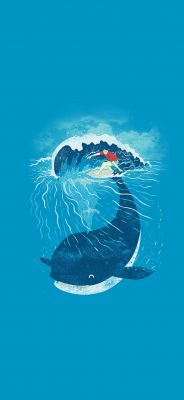 Ilustración de Ballena y Ola